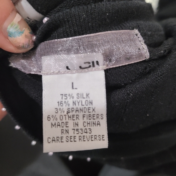 Striped Metallic Thread Beaded Crystal Button Y2k Sweater Tank Top Set - Picture 8 of 8